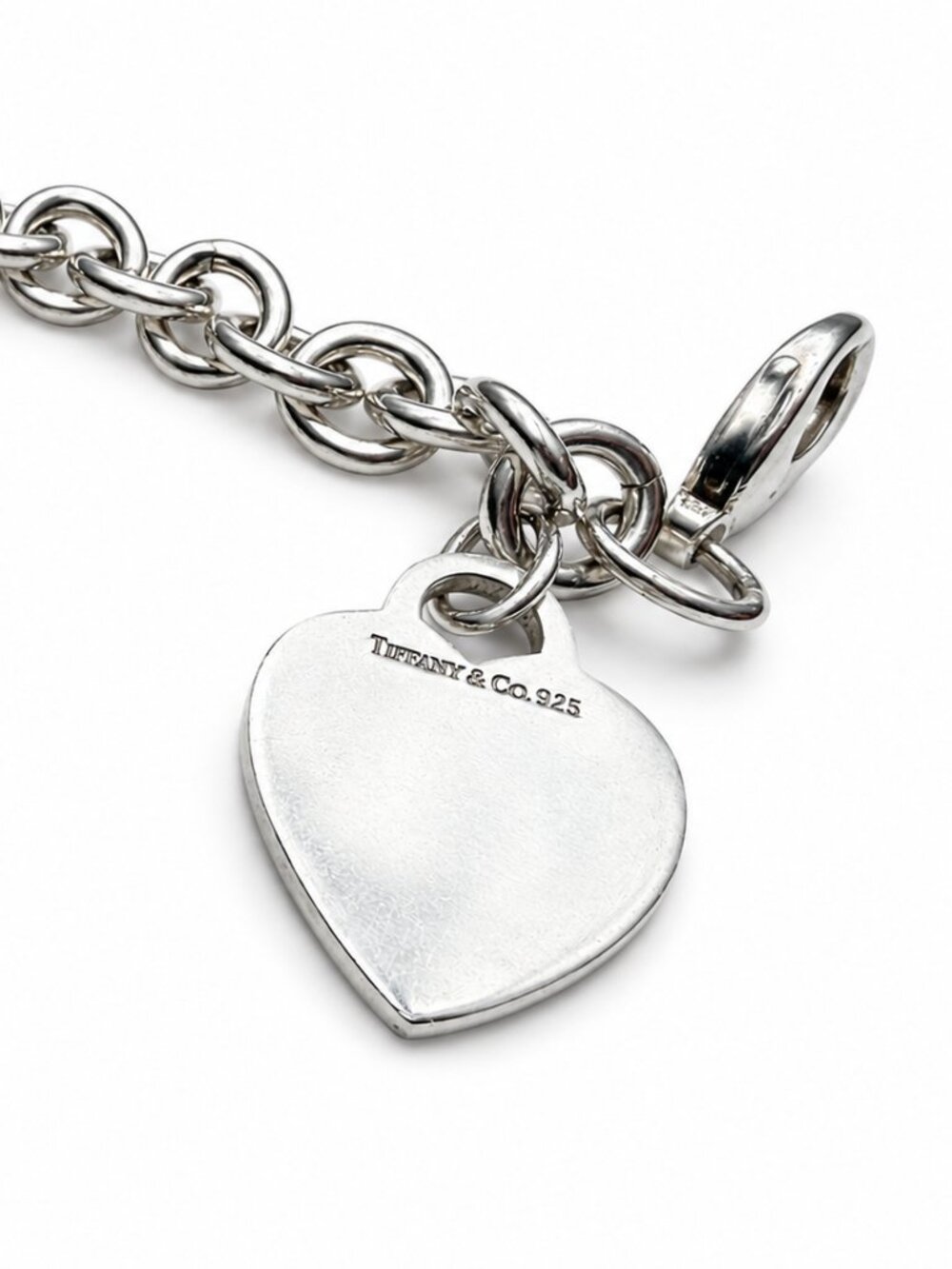 Tiffany & Co. Return to Tiffany Sterling Silver Heart Tag Charm Bracelet 925